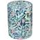 TOV Taurus 13" Wide Garden Print Ceramic Outdoor Accent Stool