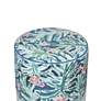 2_TOV Taurus 13" Wide Garden Print Ceramic Outdoor Accent Stool more views