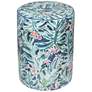 4_TOV Taurus 13" Wide Garden Print Ceramic Outdoor Accent Stool more views