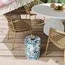 5_TOV Taurus 13" Wide Garden Print Ceramic Outdoor Accent Stool more views