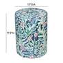 6_TOV Taurus 13" Wide Garden Print Ceramic Outdoor Accent Stool more views