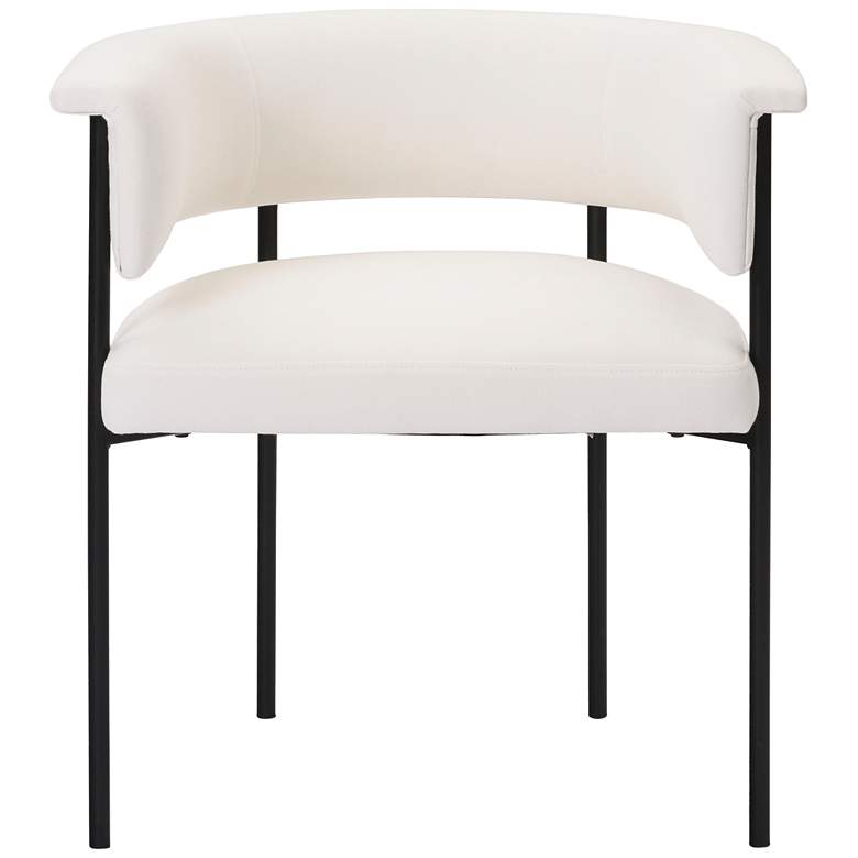 Image 3 TOV Taylor 25" Wide Cream Performance Linen Dining Chair more views