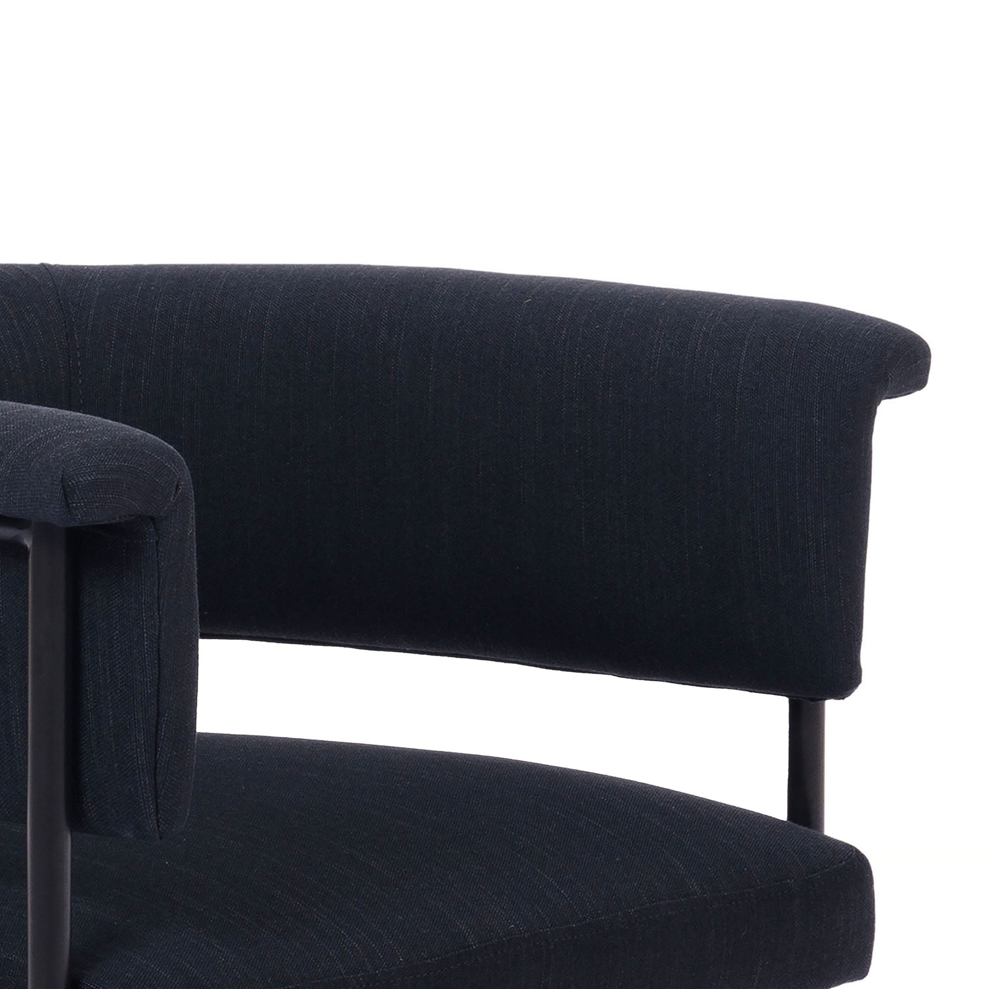 Image 2 TOV Taylor 25" Wide Modern Black Performance Linen Fabric Dining Chair more views
