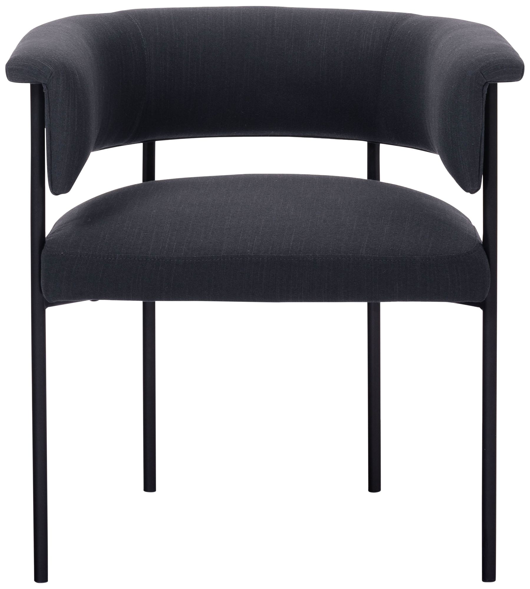 Image 3 TOV Taylor 25" Wide Modern Black Performance Linen Fabric Dining Chair more views