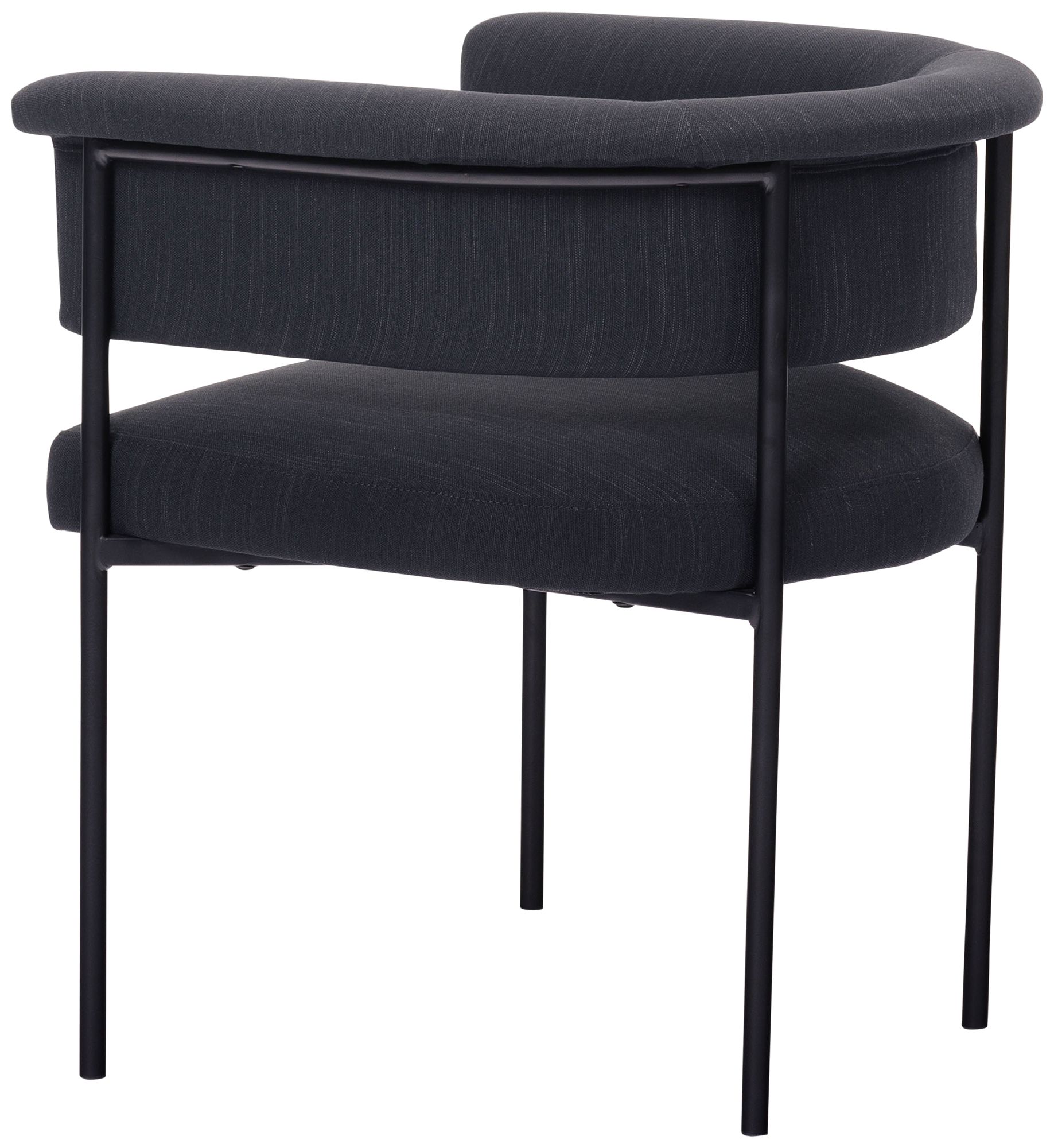 Image 5 TOV Taylor 25" Wide Modern Black Performance Linen Fabric Dining Chair more views
