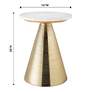 5_TOV Tempo 16" Wide White Marble and Gold Cone Modern Side Table more views