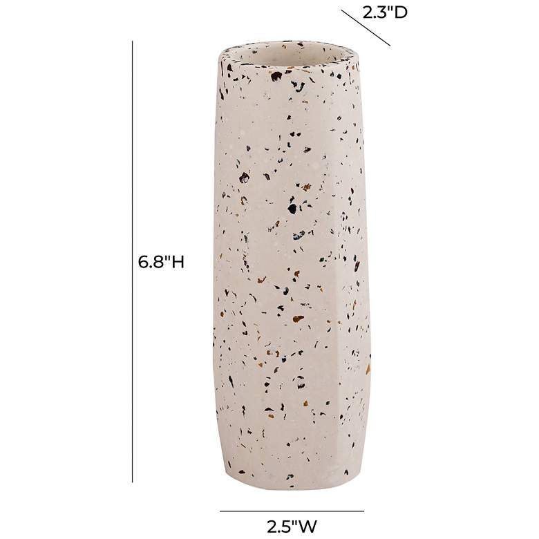 Image 2 TOV Terrazzo 6 3/4" High White Concrete Modern Decorative Vase more views