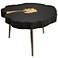 TOV Timber 28" Wide Black and Brass Wooden Cocktail Table