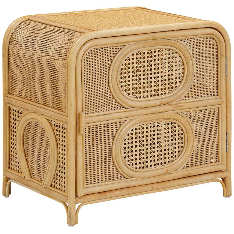 Image 3 TOV Tina 27 1/4" Wide Natural Cane and Rattan 2-Shelf Nightstand