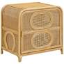 3_TOV Tina 27 1/4" Wide Natural Cane and Rattan 2-Shelf Nightstand