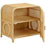 7_TOV Tina 27 1/4" Wide Natural Cane and Rattan 2-Shelf Nightstand more views