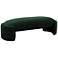TOV Toledo 52 1/2" Wide Forest Green Velvet Fabric Bench