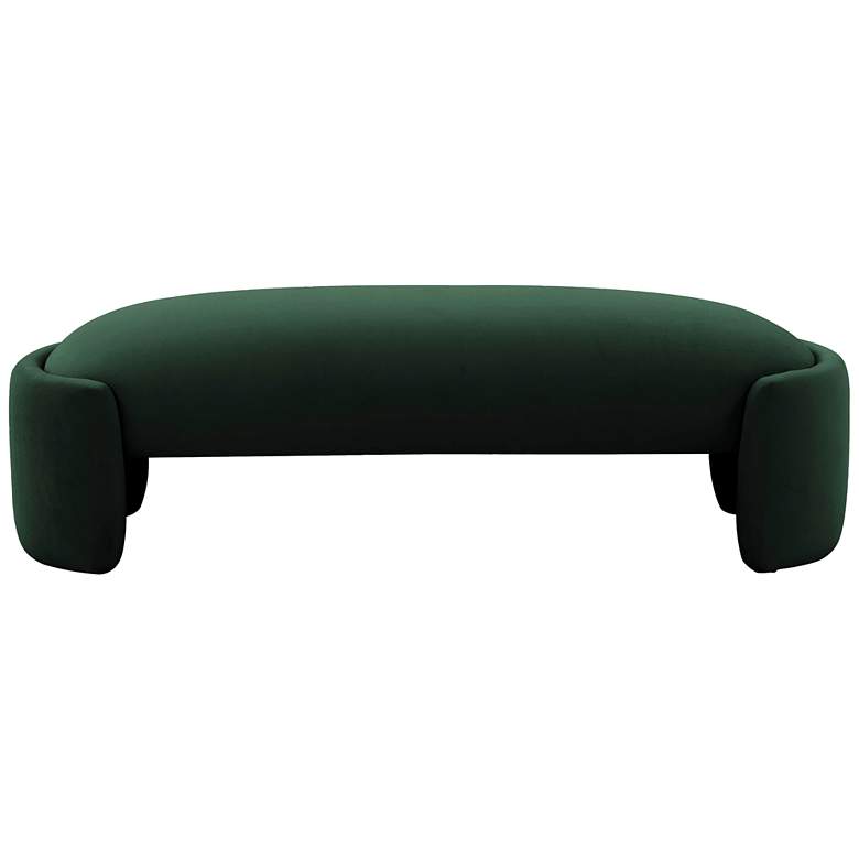 Image 4 TOV Toledo 52 1/2" Wide Forest Green Velvet Fabric Bench more views