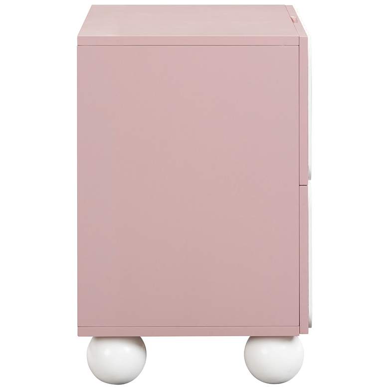 Image 5 TOV Tori Motif 23" Wide Mauve Wood 2-Drawer Nightstand more views