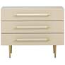 1_TOV Trident 28" Wide 3-Drawer Taupe Finish Modern Nightstand