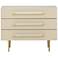 TOV Trident 28" Wide 3-Drawer Taupe Finish Modern Nightstand