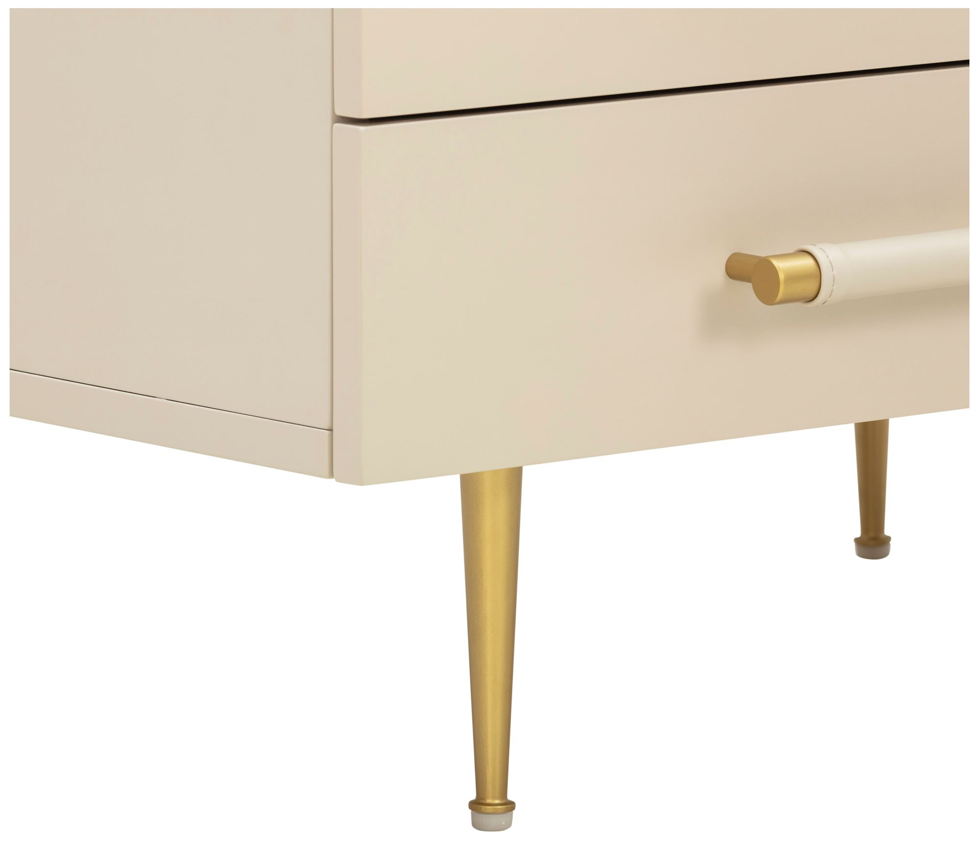 TOV Trident 28" Wide 3-Drawer Taupe Finish Modern Nightstand