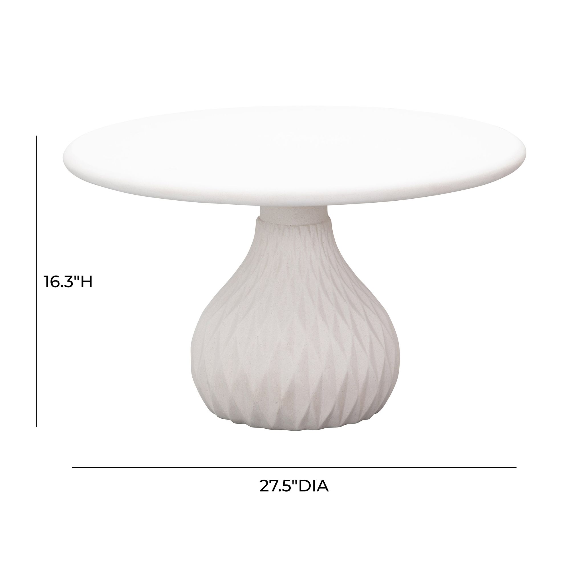 TOV Tulum 27 1/2" Wide Modern Ivory Concrete Round Coffee Table in scene