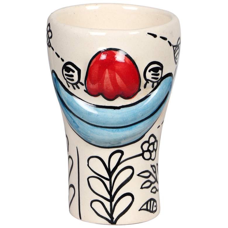 Image 1 TOV Velma 4 1/2" High Goofy Print Ceramic Drinkware Set of 4