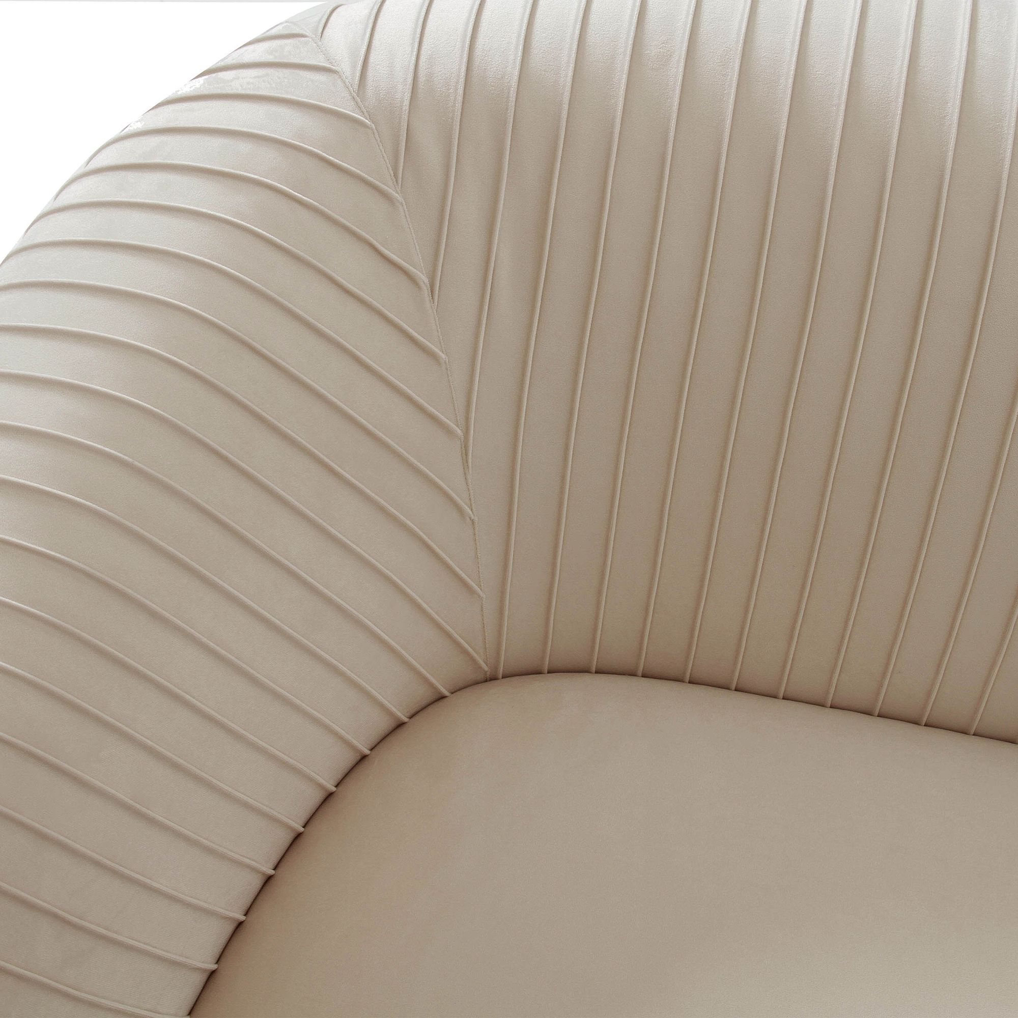 Image 3 TOV Yara 70" Wide Modern Pleated Beige Velvet Loveseat more views