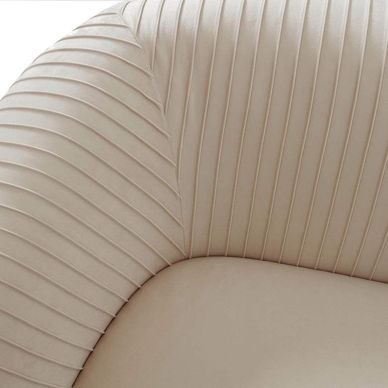 Image 3 TOV Yara 70" Wide Modern Pleated Beige Velvet Loveseat more views