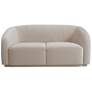 4_TOV Yara 70" Wide Modern Pleated Beige Velvet Loveseat more views
