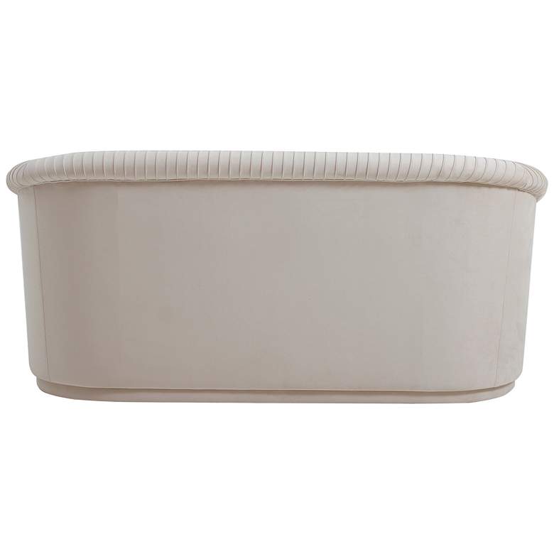 Image 5 TOV Yara 70" Wide Modern Pleated Beige Velvet Loveseat more views