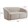 6_TOV Yara 70" Wide Modern Pleated Beige Velvet Loveseat more views