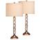 Tova 30 1/2" Antique Silver Ribbed Metal Table Lamp Set of 2