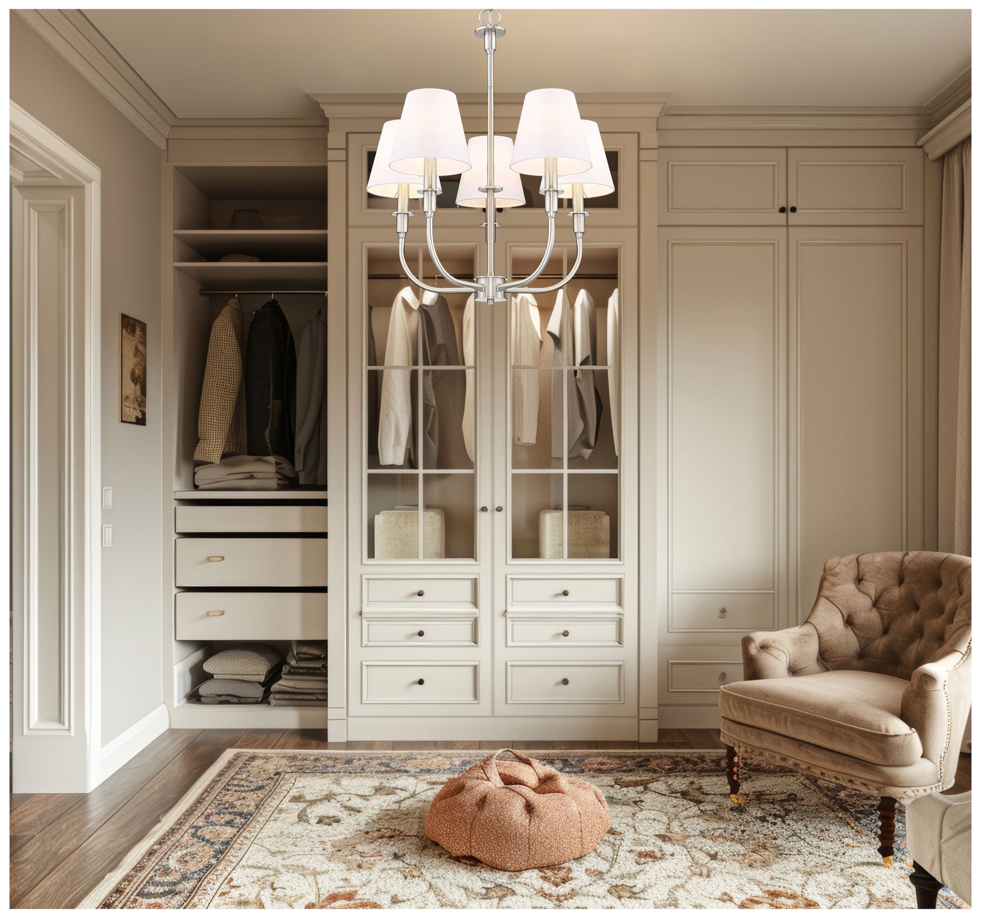 Thumbnail2 of Tova by Z-Lite Brushed Nickel 5 Light Chandelier more views