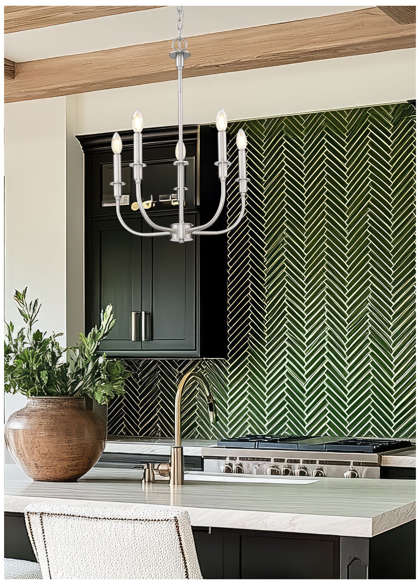 Thumbnail3 of Tova by Z-Lite Brushed Nickel 5 Light Chandelier more views