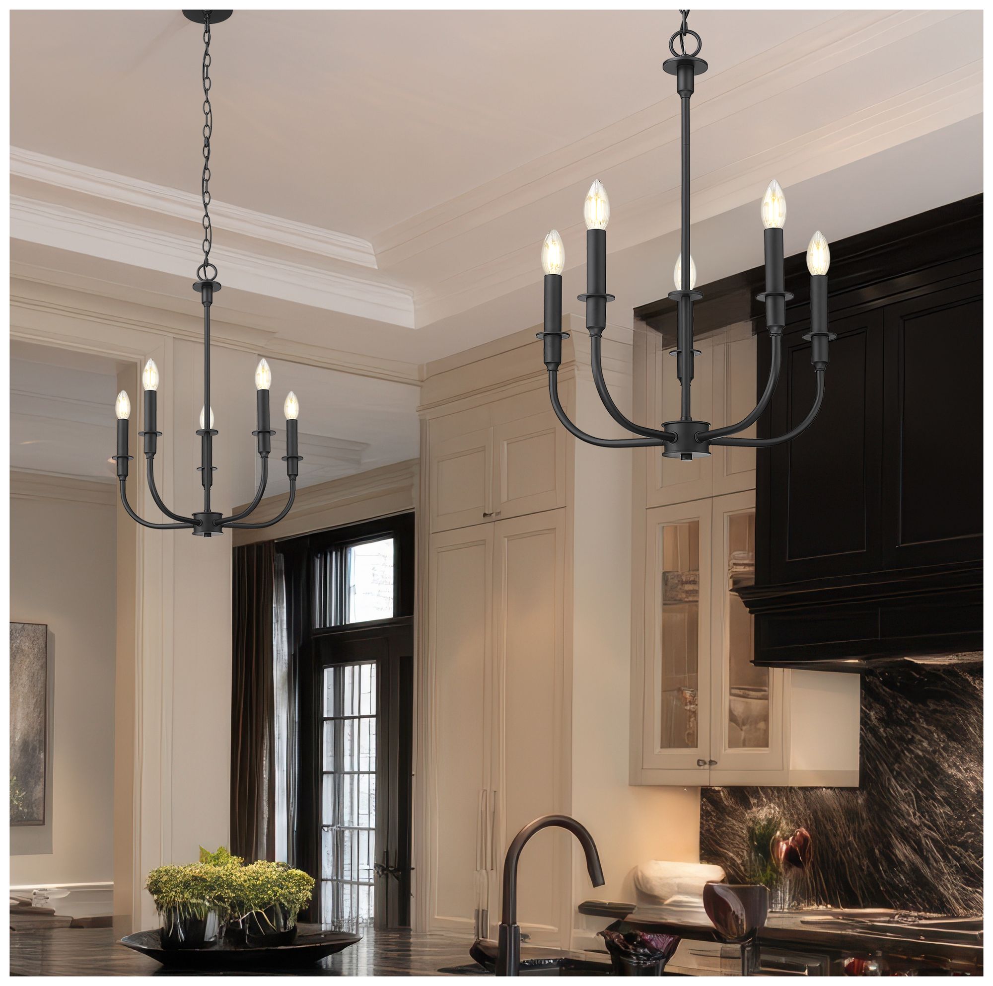 Image 3 Tova by Z-Lite Matte Black 5 Light Chandelier more views