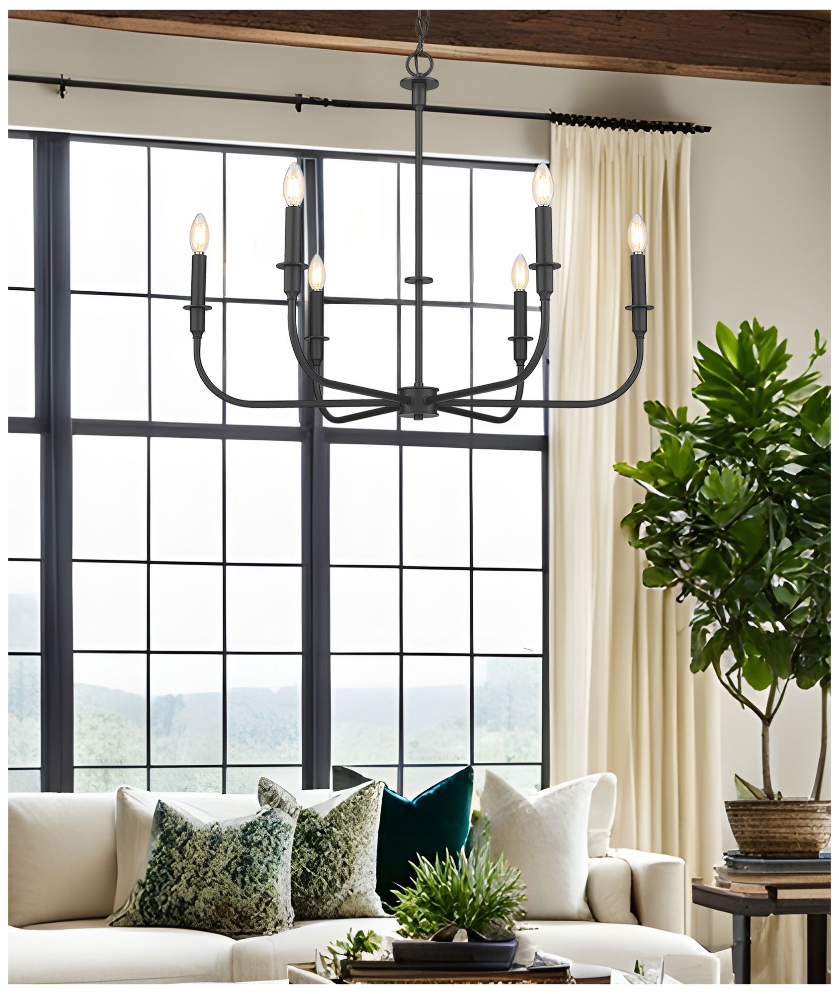 Image 3 Tova by Z-Lite Matte Black 6 Light Chandelier more views