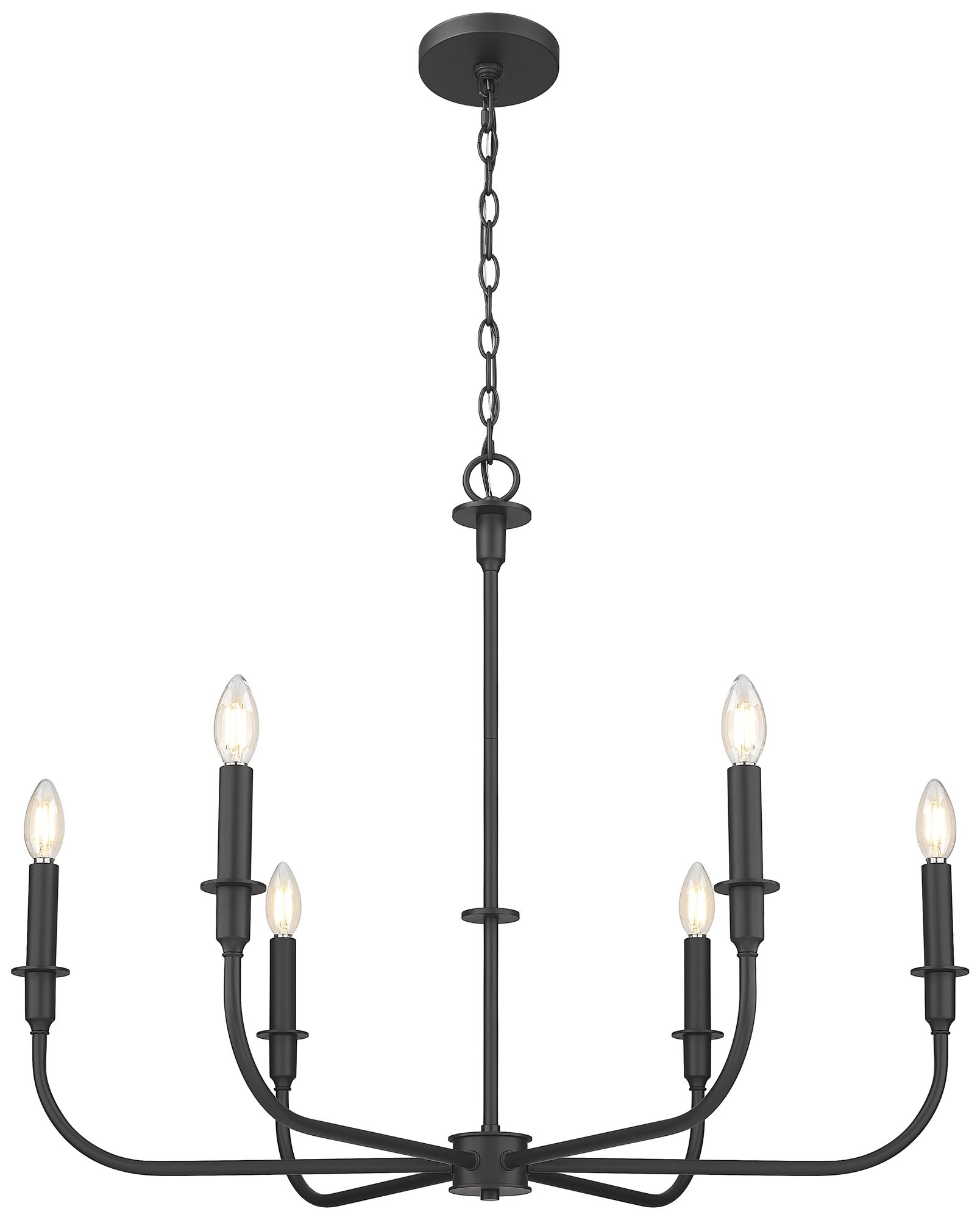 Image 4 Tova by Z-Lite Matte Black 6 Light Chandelier more views