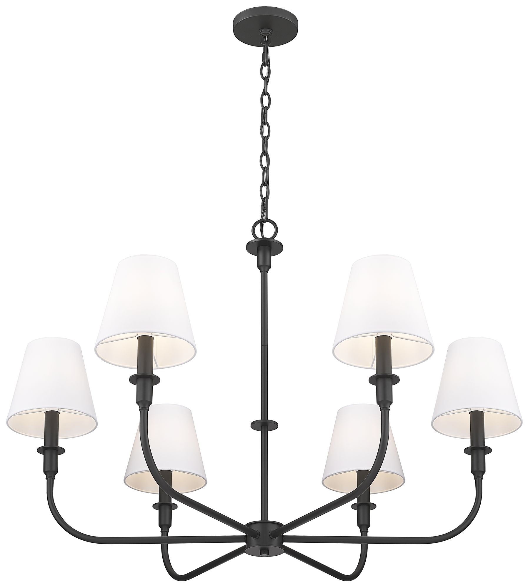 Image 5 Tova by Z-Lite Matte Black 6 Light Chandelier more views