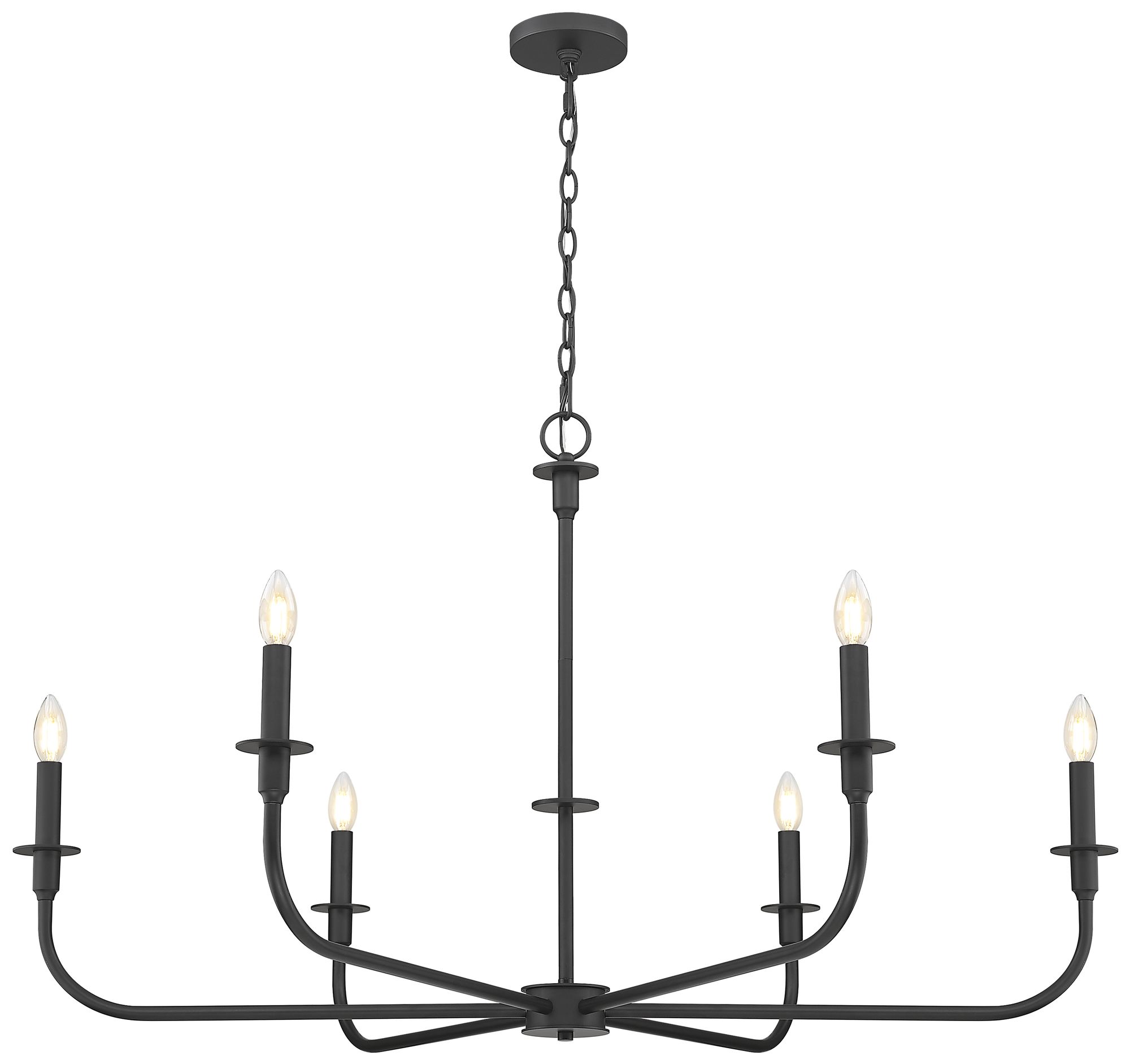 Image 4 Tova by Z-Lite Matte Black 6 Light Chandelier more views