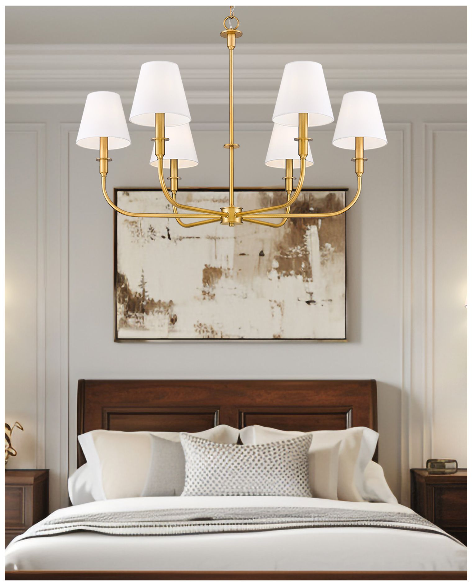 Image 2 Tova by Z-Lite Rubbed Brass 6 Light Chandelier more views
