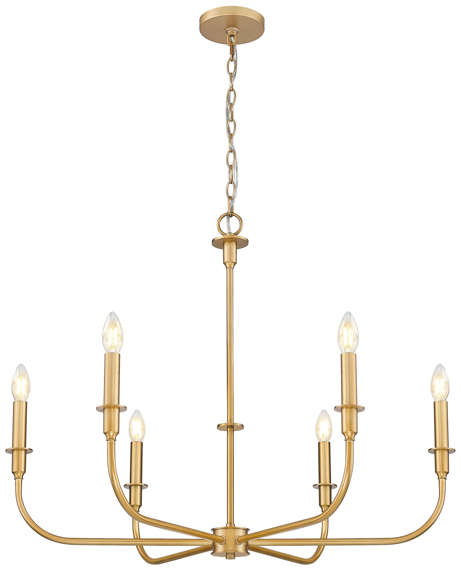 Image 4 Tova by Z-Lite Rubbed Brass 6 Light Chandelier more views