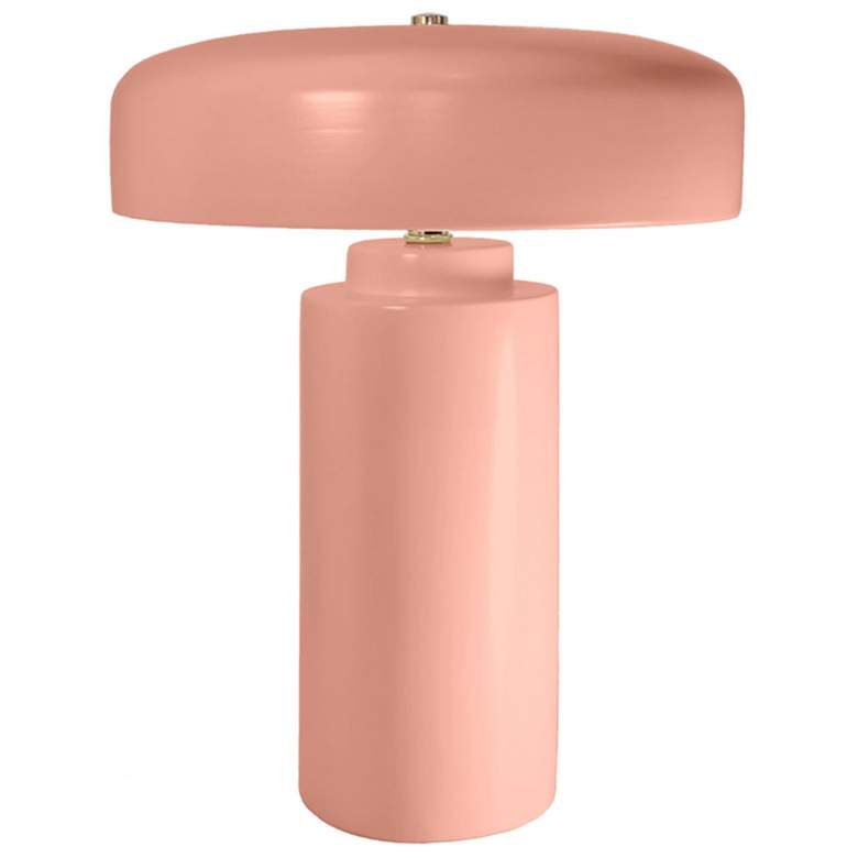 Image 1 Tower 16.5 inch Tall Gloss Blush Ceramic Table Lamp