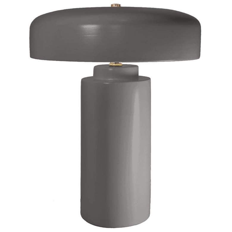 Image 1 Tower 16.5 inch Tall Gloss Grey Ceramic Table Lamp