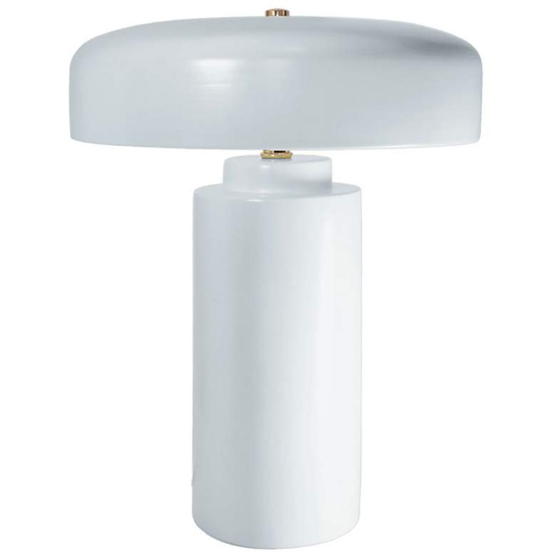 Image 1 Tower 16.5" Tall Gloss White Ceramic Table Lamp