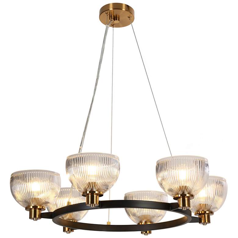 Image 1 Towlnession 6-Light Black Gold Chandelier