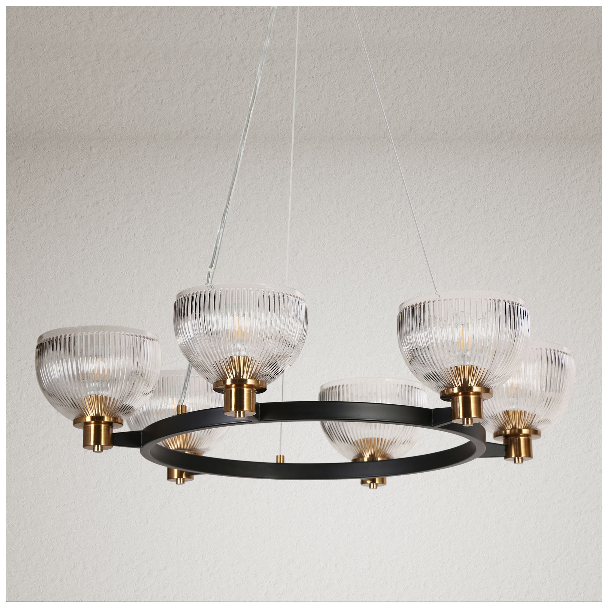 Image 3 Towlnession 6-Light Black Gold Chandelier more views