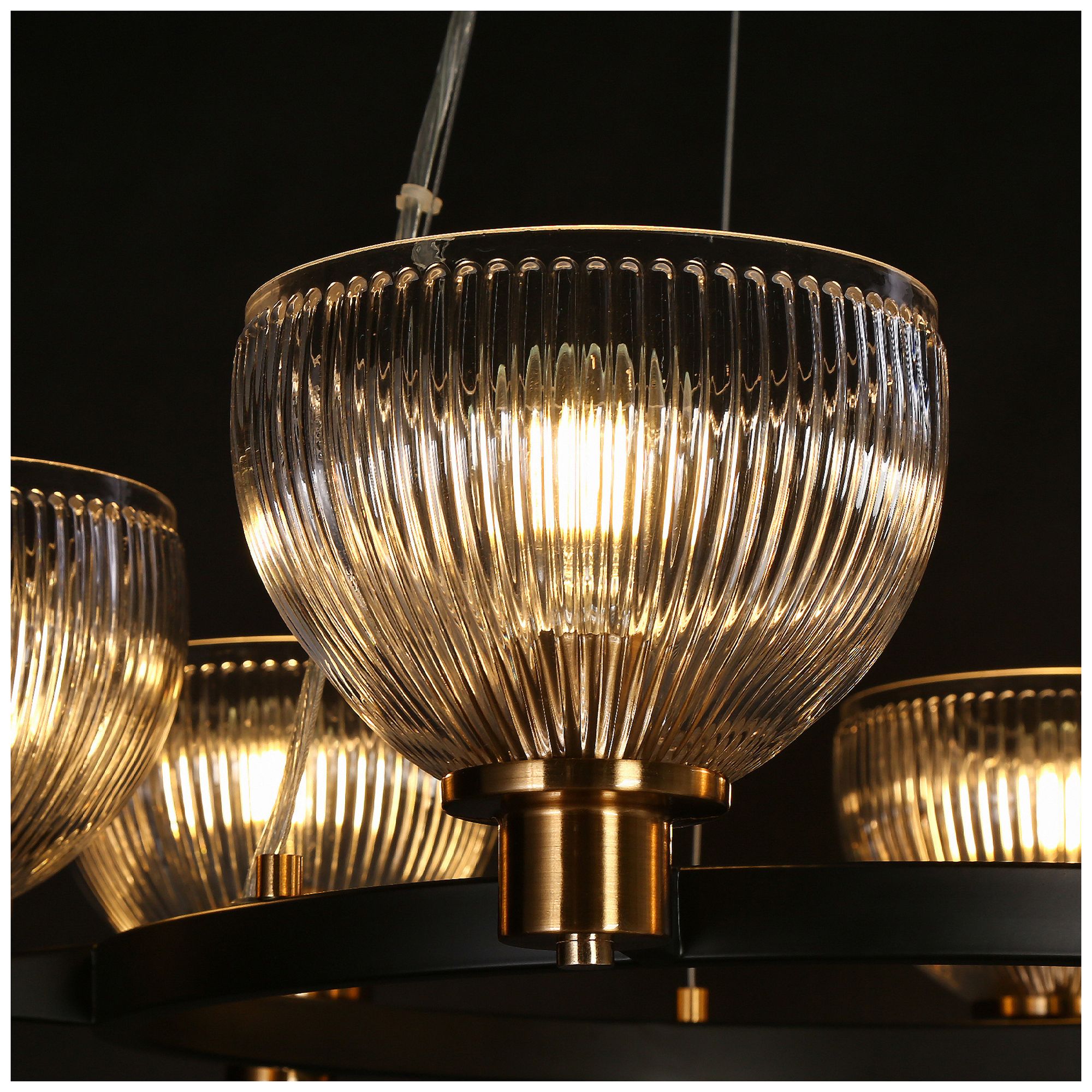 Image 5 Towlnession 6-Light Black Gold Chandelier more views