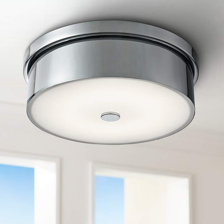 Image 1 Towne 12" Wide Chrome Round LED Ceiling Light