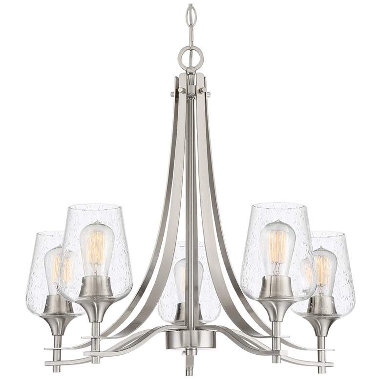 Image 1 Towne 5 Light 25 inch Brushed Nickel Chandelier