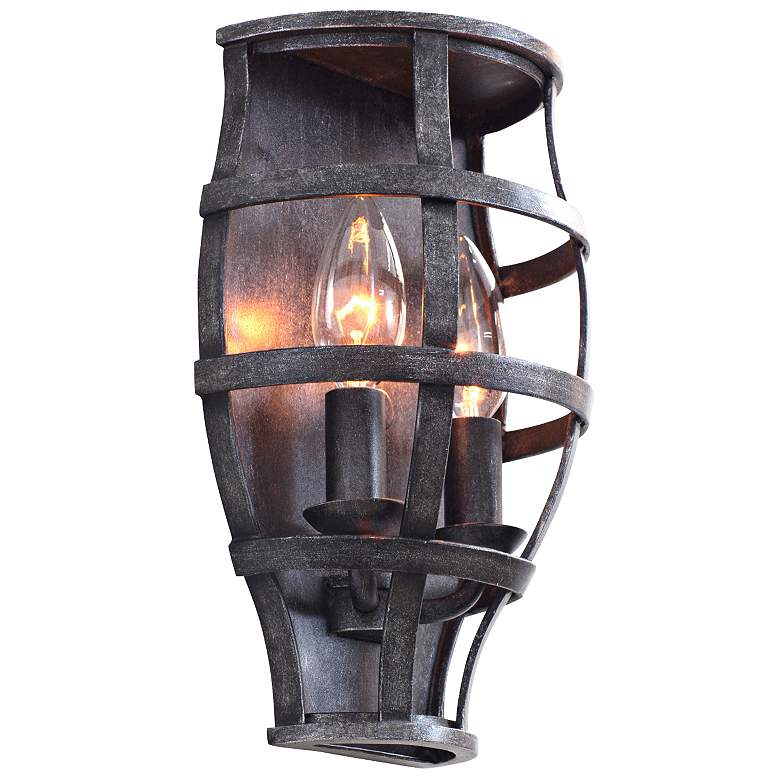 Image 1 Townsend 10 1/2 inch High Vintage Iron Cage Wall Sconce