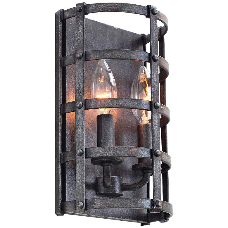 Image 1 Townsend 10 1/4 inch High Vintage Iron 2-Light Wall Sconce
