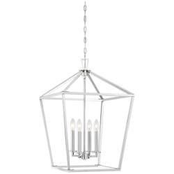 Townsend 17&quot; Wide Polished Nickel 4-Light Pendant