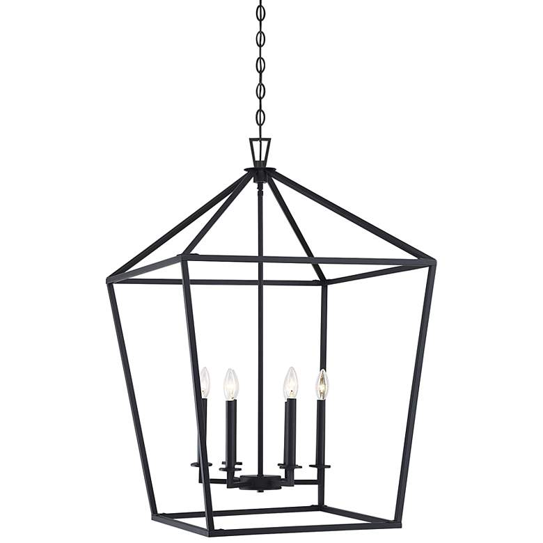 Image 3 Townsend 24" Wide Matte Black 6-Light Pendant Light